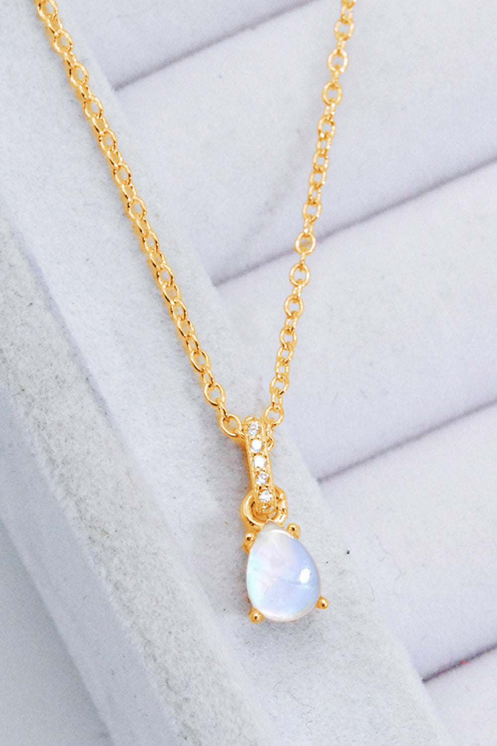 Moonstone Teardrop Pendant Necklace