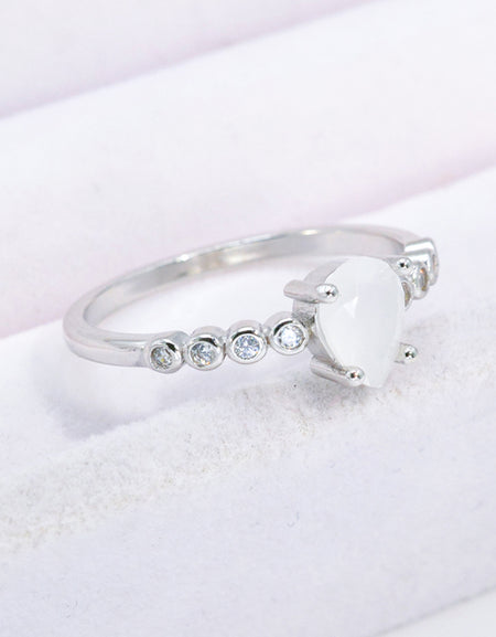 Teardrop Natural Moonstone Ring