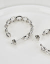 Chain C-Hoop 925 Sterling Silver Earrings