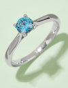 Moissanite Contrast 925 Sterling Silver Solitaire Ring