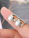 Moissanite Pearl 925 Sterling Silver Earrings