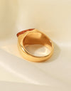 Inlaid Natural Stone Stainless Steel Ring