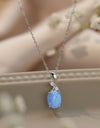 Opal Oval Pendant Chain Necklace