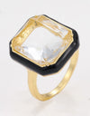 Glass Stone Contrast Ring