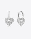 Zircon Heart Drop Huggie Earrings