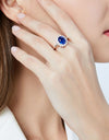 Synthetic Sapphire 925 Sterling Silver Ring