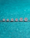 925 Sterling Silver 6-Prong 2 Carat Moissanite Stud Earrings