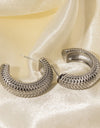 Stainless Steel Scale C-Hoop Earrings