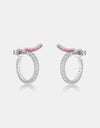 Inlaid Zircon 925 Sterling Silver C-Hoop Earrings