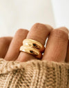 Gold Double Ridge Ring