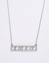 Inlaid Cubic Zirconia Bar Pendant Necklace