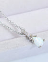 Opal Pendant 925 Sterling Silver Chain-Link Necklace