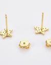 Zircon Decor Star Stud Earrings