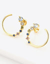 18K Gold-Plated 925 Sterling Silver C-Hoop Earrings