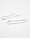 925 Sterling Silver Cross Threader Earrings