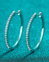 Rhodium-Plated Moissanite Hoop Earrings