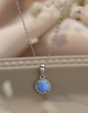 Opal Round Pendant Chain Necklace