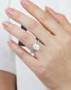 3 Carat Moissanite Platinum-Plated Side Stone Ring