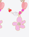 Flower C-Hoop Drop Earrings