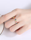 Multicolored Cubic Zirconia 925 Sterling Silver Ring