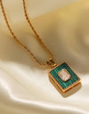 Square Pendant Twisted Chain Necklace