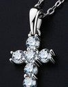 925 Sterling Silver Cross Moissanite Pendant Necklace