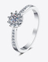 Moissanite Rhodium-Plated Snowflake Ring