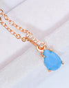 Teardrop Turquoise 4-Prong Pendant Necklace