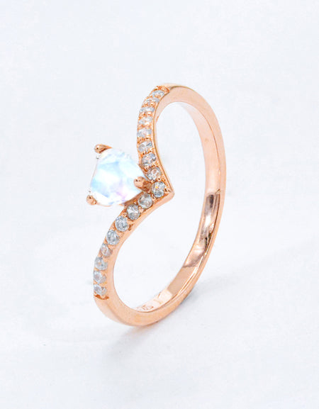 Moonstone Heart-Shaped Ring