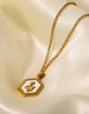 18K Gold Plated Snake Geometric Pendant Necklace