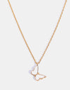 Butterfly Pendant Copper 14K Gold-Plated Necklace