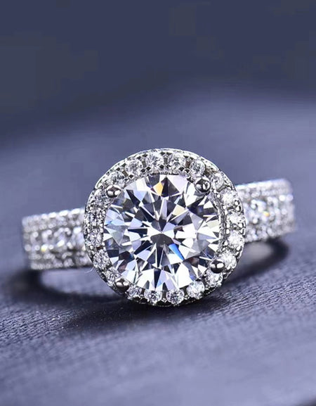 Four-Prong 2 Carat Moissanite Round Ring