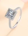 Sterling Silver Square Moissanite Ring