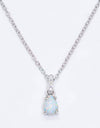 Opal Pendant 925 Sterling Silver Chain-Link Necklace