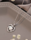 Opal Heart Pendant Necklace