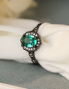 925 Sterling Silver Paraiba Blue Zircon 4-Prong Ring