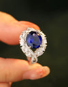 5 Carat Lab-Grown Sapphire Platinum-Plated Ring