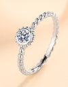 Moissanite Rhodium-Plated Ring