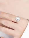 925 Sterling Silver Teardrop Moissanite Ring