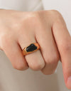 Inlaid Natural Stone Stainless Steel Ring