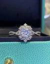 Floral 2 Carat Moissanite Crisscross Ring