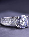 Platinum-Plated 5 Carat Moissanite Side Stone Ring