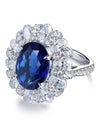 5 Carat Lab-Grown Sapphire Flower Shape Ring