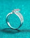 925 Sterling Silver Moissanite Crown Ring