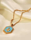 18K Gold Plated Snake Geometric Pendant Necklace