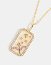 Rhinestone Constellation Pendant Copper Necklace