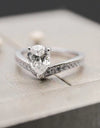 925 Sterling Silver Teardrop 1 Carat Moissanite Ring