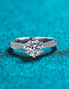 925 Sterling Silver Moissanite Adjustable Ring