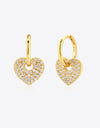 Zircon Heart Drop Huggie Earrings