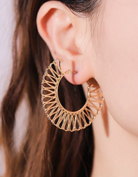 5-Pair Wholesale 18K Gold-Plated Cutout Earrings